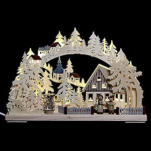 Candle Arches All Candle Arches 3D Double Arch - Seiffen in Winter - 44x29x7 cm / 17x11x3 inch