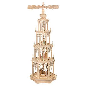 Christmas-Pyramids 4-tier Pyramids 4-Tier Christmas Pyramid - Gothic - Electrical without Figurines - 135 cm / 53 inch