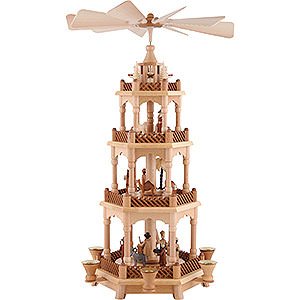 Christmas-Pyramids 4-tier Pyramids 4-Tier Pyramid - Nativity, Natural - 58 cm / 23 inch