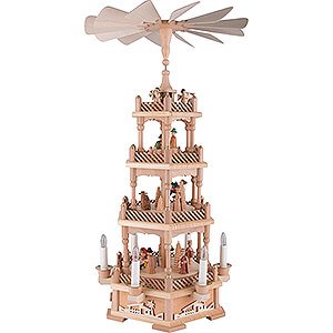 Christmas-Pyramids 4-tier Pyramids 4-Tier Pyramid - Nativity, Natural, Electric - 61 cm / 24.1 inch