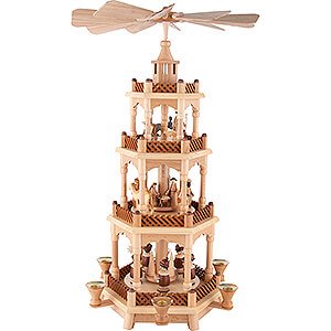 Christmas-Pyramids 4-tier Pyramids 4-Tier Pyramid - Nativity Scene with Carolers - 58 cm / 22.8 inch
