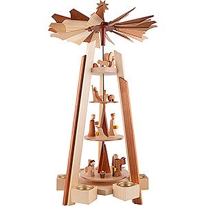Christmas-Pyramids 4-tier Pyramids 4-Tier Pyramid - Nativity - natural - 60 cm / 23.6 inch