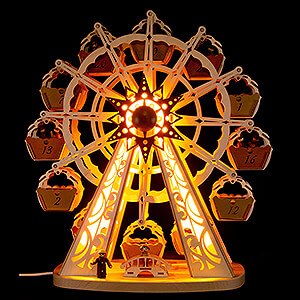 Lichterwelt Lichterspitzen Adventskalender Riesenrad mit 12 doppelten Gondeln - 50 cm