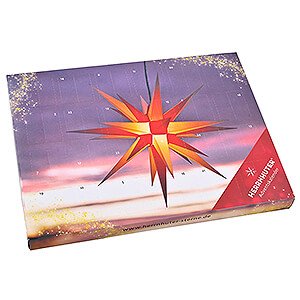 Adventssterne und Weihnachtssterne Herrnhuter Stern A1 Adventskalender mit Stern A1b Orange/Wei + Aufbewahrungskarton