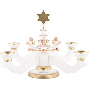 Lichterwelt Kerzenhalter Engel Adventsleuchter weiß - 20,0 cm