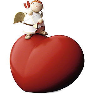 Weihnachtsengel Gnter Reichel Amor Amor auf groem Herz - 3,5 cm