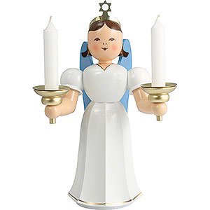 World of Light Candle Holder Angels Angel Long Pleated Skirt with Candle Holder, Colored - 22 cm / 8.7 inch