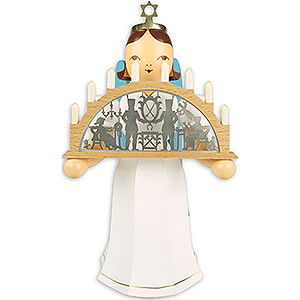 Angels Long Pleated Skirt Angels medium colored (Blank) Angel Long Skirt with Candle Arch colored electric - 22 cm / 8.7 inch