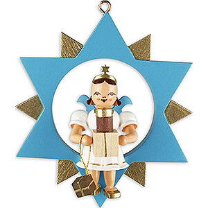 Tree ornaments All tree ornaments Angel Short Skirt with Gift in Star colored - 9 cm / 3.5 inch