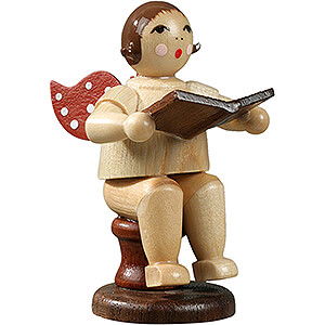 Angels Orchestra (Ellmann) Angel Sitting with Book, Natural - 6,5 cm / 2.6 inch