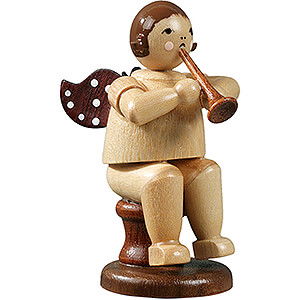 Angels Orchestra (Ellmann) Angel Sitting with Flute, Natural - 6,5 cm / 2.6 inch