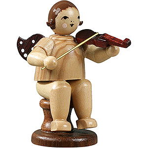 Angels Orchestra (Ellmann) Angel Sitting with Violin, Natural - 6,5 cm / 2.6 inch
