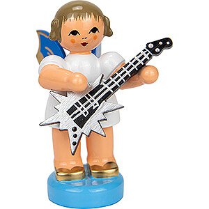 Angels Angels - blue wings - small Angel Standing with Star Guitar - Blue Wings - Standing - 6 cm / 2.4 inch