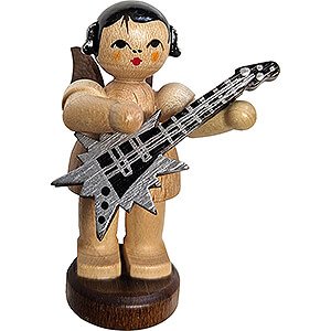 Angels Angels - natural - small Angel Standing with Star Guitar - Natural Colors - 6 cm / 2.4 inch