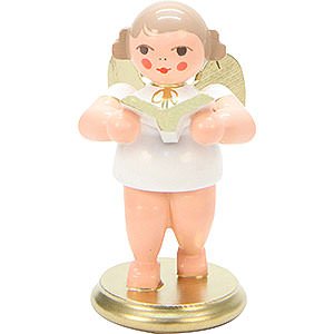 Angels Orchestra white & gold (Ulbricht) Angel White/Gold with Book - 6,0 cm / 2 inch