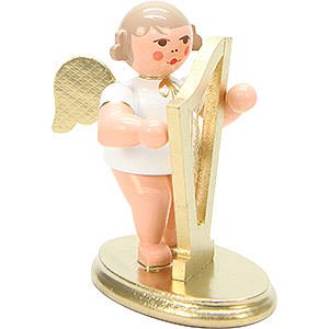 Angels Orchestra white & gold (Ulbricht) Angel White/Gold with Harp - 6,0 cm / 2 inch