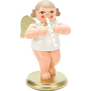Angels Orchestra white & gold (Ulbricht) Angel White/Gold with Recorder - 6,0 cm / 2 inch
