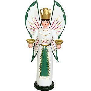 Angels Angel & Miner Angel for Candles - green-red - 36 cm / 14.2 inch