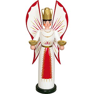 Angels Angel & Miner Angel for Candles - red-gold - 36 cm / 14.2 inch