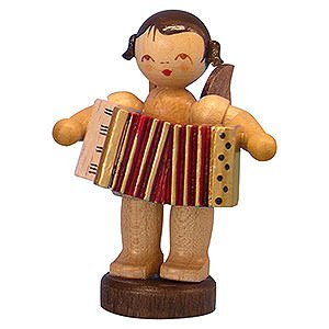 Angels Angels - natural - small Angel with Accordion - Natural Colors - Standing - 6 cm / 2,3 inch
