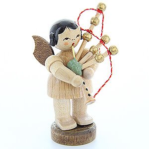 Angels Angels - natural - small Angel with Bagpipe - Natural Colors - Standing - 6 cm / 2.4 inch