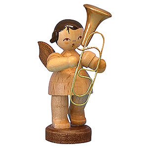 Angels Angels - natural - small Angel with Baritone - Natural Colors - Standing - 6 cm / 2,3 inch