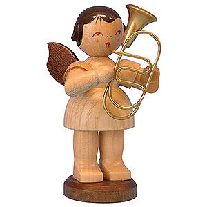 Angels Angels - natural - large Angel with Baritone - Natural Colors - Standing - 9,5 cm / 3,7 inch
