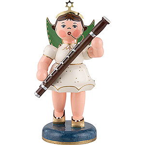 Angels Angels - white (Hubrig) Angel with Bassoon - 16 cm / 6.3 inch