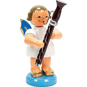 Angels Angels - blue wings - large Angel with Bassoon - Blue Wings - Standing - 9,5 cm / 3.7 inch