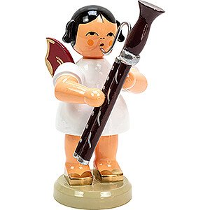 Angels Angels - red wings - large Angel with Bassoon - Red Wings - Standing - 9,5 cm / 3.7 inch