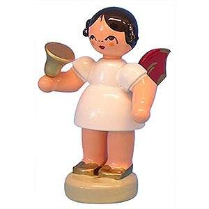 Angels Other Angels Angel with Bell - Red Wings - Standing - 6 cm / 2,3 inch