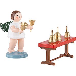 Angels Orchestra (Ellmann) Angel with Bells at Table - 6,5 cm / 2.6 inch