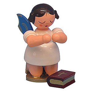 Angels Other Angels Angel with Bible - Blue Wings - Kneeling - 6 cm / 2,3 inch