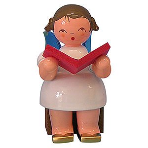 Angels Angels - blue wings - small Angel with Book - Blue Wings - Sitting - 5 cm / 2 inch