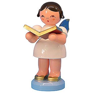 Angels Angels - blue wings - large Angel with Book - Blue Wings - Standing - 9,5 cm / 3,7 inch