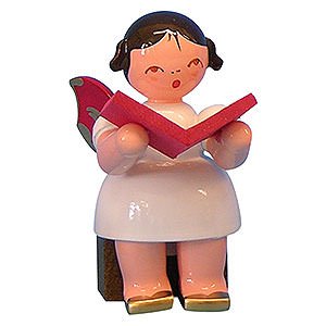 Angels Angels - red wings - small Angel with Book - Red Wings - Sitting - 5 cm / 2 inch
