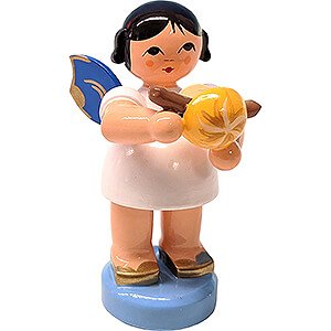 Angels Angels - blue wings - small Angel with Bratwurst Roll - Blue Wings - 6 cm / 2.4 inch