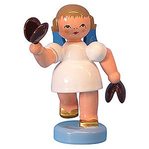Angels Angels - blue wings - small Angel with Castanets - Blue Wings - Standing - 6 cm / 2,3 inch