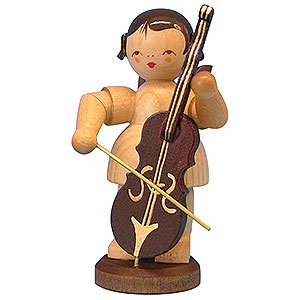 Angels Angels - natural - large Angel with Cello - Natural Colors - Standing - 9,5 cm / 3,7 inch
