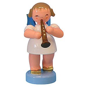 Angels Angels - blue wings - small Angel with Clarinet - Blue Wings - Standing - 6 cm / 2,3 inch