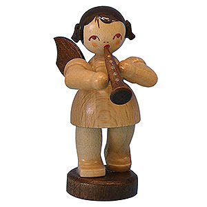 Angels Angels - natural - small Angel with Clarinet - Natural Colors - Standing - 6 cm / 2,3 inch