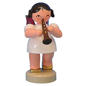 Angels Angels - red wings - small Angel with Clarinet - Red Wings - Standing - 6 cm / 2,3 inch