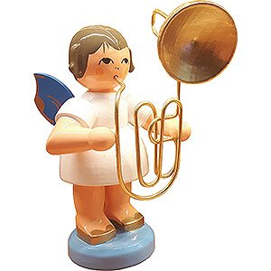 Angels Angels - blue wings - large Angel with Contrabass Trombone - Blue Wings - 9,5 cm / 3.7 inch