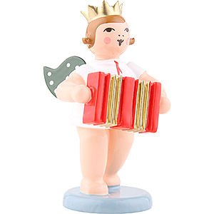 Angels Orchestra with crown (Ellmann) Angel with Crown and Accordion - 6,5 cm / 2.5 inch