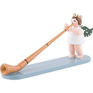 Angels Orchestra with crown (Ellmann) Angel with Crown and Alp Horn - 6,5 cm / 2.5 inch