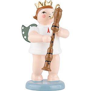 Angels Orchestra with crown (Ellmann) Angel with Crown and Bass Flute - 6,5 cm / 2.5 inch