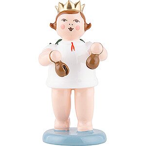 Angels Orchestra with crown (Ellmann) Angel with Crown and Castanets - 6,5 cm / 2.6 inch
