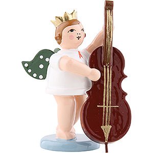 Angels Orchestra with crown (Ellmann) Angel with Crown and Contrabass - 6,5 cm / 2.5 inch