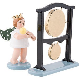 Angels Orchestra with crown (Ellmann) Angel with Crown and Double Gong - 6,5 cm / 2.5 inch