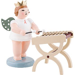 Angels Orchestra with crown (Ellmann) Angel with Crown and Dulcimer - 6,5 cm / 2.5 inch